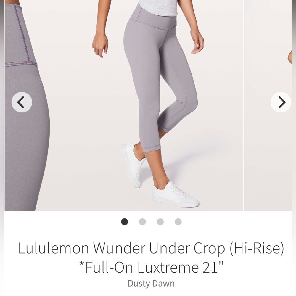 Lululemon Wunder Under Crop (Hi-Rise) *Full-On Luxtreme 21" size 4
